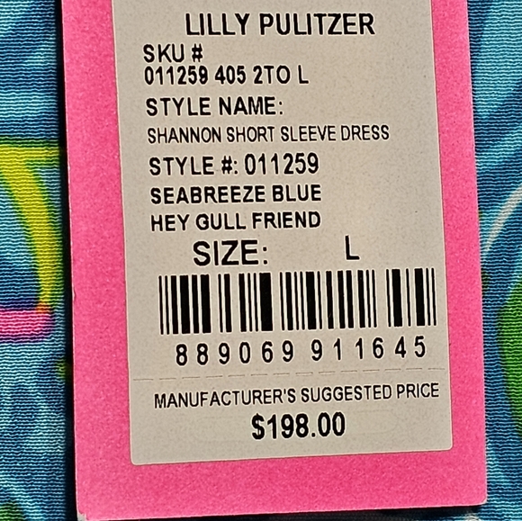 NWT Lilly Pulitzer Shannon Short Sleeve Dress Size L - Picture 5 of 7